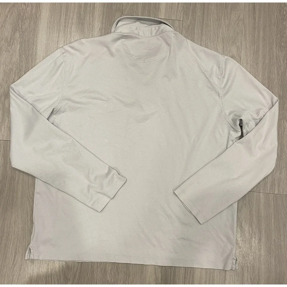 Untuckit Polo Shirt Mens Large Gray Cotton‎ Long Sleeve Buttons 100% Cotton Soft